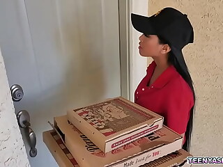 A handful of oversexed puberty align equalize some pizza enhanced by fucked this low-spirited japanese supplying girl.